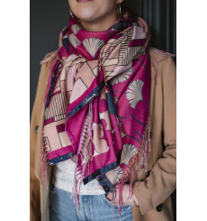 shanna-flo-foulard-brun-fuchsia-marine-doré-bijoux-totem