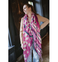 shanna-flo-foulard-brun-fuchsia-marine-doré-bijoux-totem