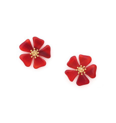 nature bijoux-hibiscus-boucles d'oreilles-fleurs-bijoux totem.