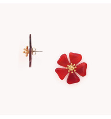 nature bijoux-hibiscus-boucles d'oreilles-fleurs-bijoux totem.