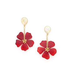 nature bijoux-hibiscus-boucles d'oreilles-top nacre-bijoux totem.