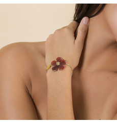 nature bijoux-hibiscus-bracelet-ajustable-petite-fleur-bijoux totem.