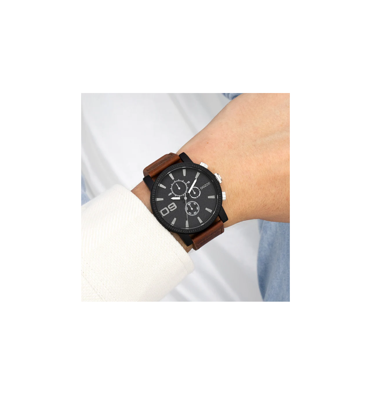 oozoo-montre-homme-acier-cuir-bijoux totem