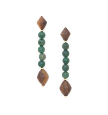 nature bijoux-aventurine-boucles d'oreilles-longues-bijoux totem.