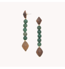 nature bijoux-aventurine-boucles d'oreilles-longues-bijoux totem.