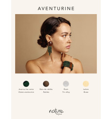 nature bijoux-aventurine-boucles d'oreilles-longues-bijoux totem.