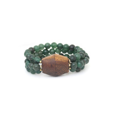 nature bijoux-aventurine-bracelet-extensible-3 rangs-bijoux totem.