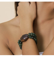 nature bijoux-aventurine-bracelet-extensible-3 rangs-bijoux totem.