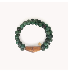 nature bijoux-aventurine-bracelet-extensible-3 rangs-bijoux totem.