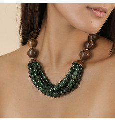 nature bijoux-aventurine-collier-plastron-multirangs-bijoux totem.