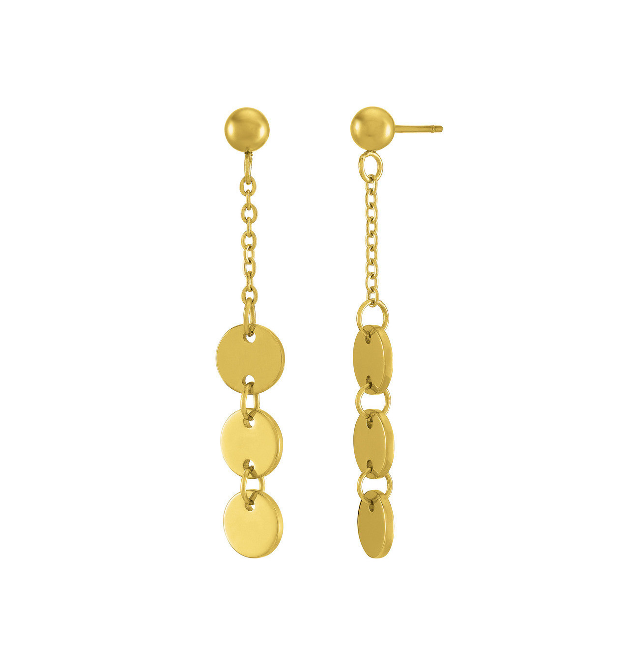 numéro-3-boucles d'oreilles-acier-doré-bijoux-totem.
