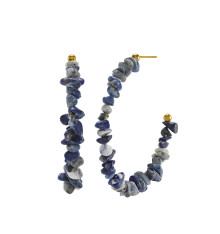 numéro-3-boucles d'oreilles-lapis-acier-doré-bijoux-totem.