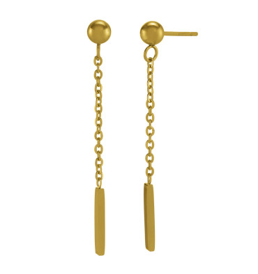 numéro-3-boucles d'oreilles-acier-doré-bijoux-totem.
