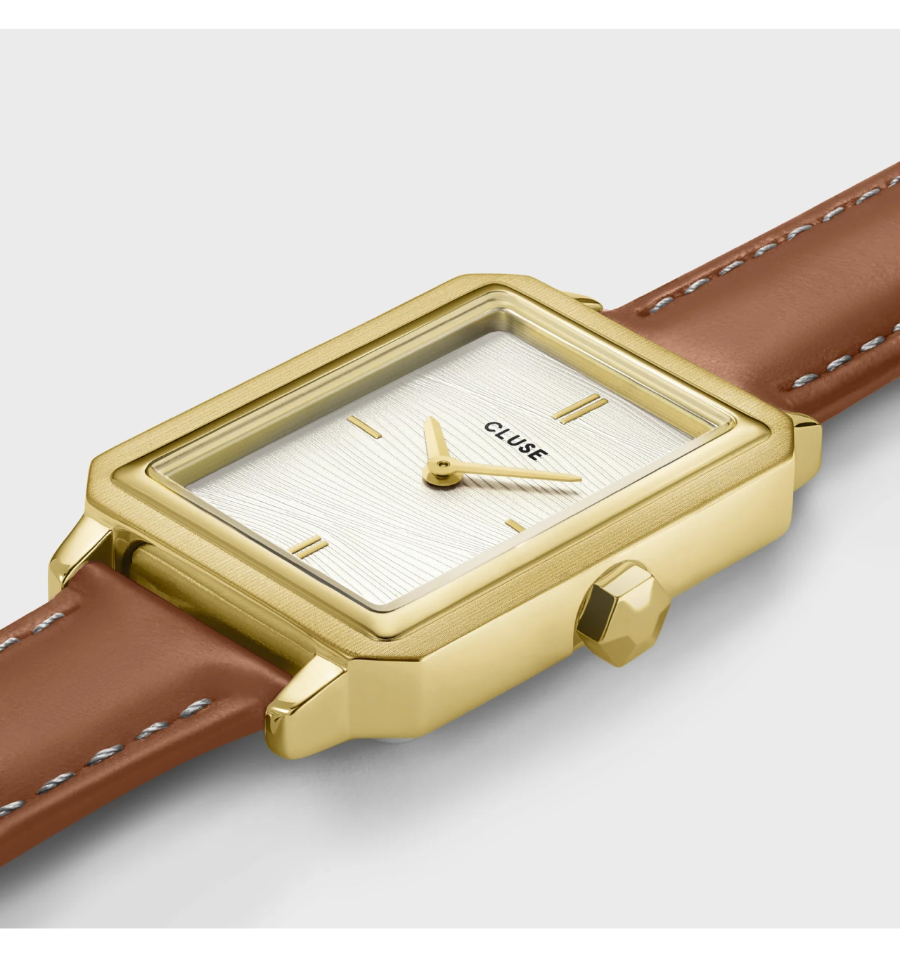 cluse-fluette-montre-femme-or-acier-cuir-brun-bijoux totem