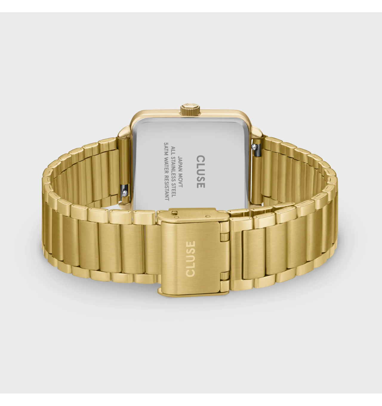 cluse-tétragone-montre-femme-acier-carré-doré-bijoux totem