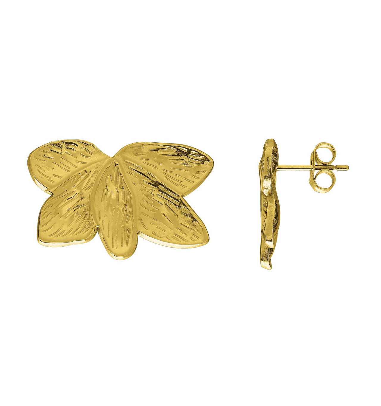 numéro-3-boucles d'oreilles-acier-doré-bijoux-totem.