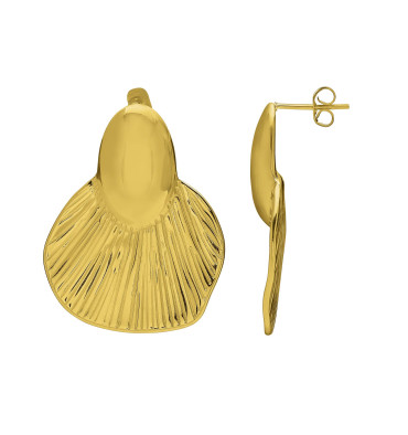 numéro-3-boucles d'oreilles-acier-doré-bijoux-totem.