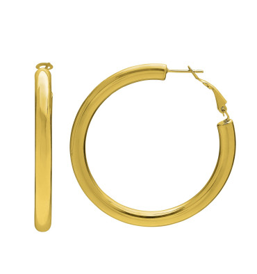 numéro-3-boucles d'oreilles-créoles-acier-doré-bijoux-totem.