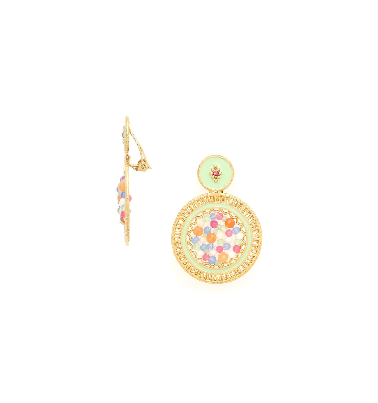 franck herval-suzane-boucles d’oreilles-clips-2-disques-bijoux totem.
