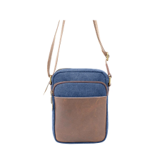 zede paris-chatelet-bleu-mixte-sac-cuir-toile-bijoux totem.