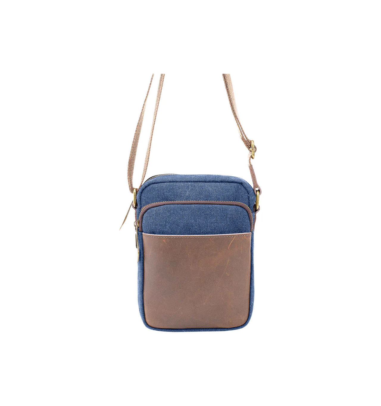 zede paris-chatelet-bleu-mixte-sac-cuir-toile-bijoux totem.