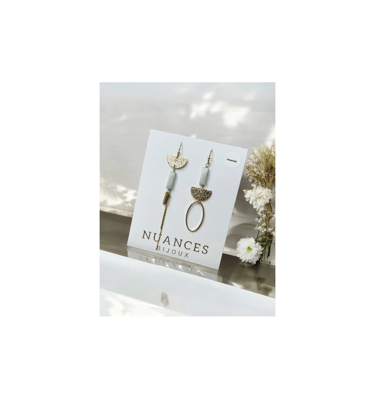 nuances-capucine-boucles d’oreilles-asymétrique-plaqué-or-bijoux totem