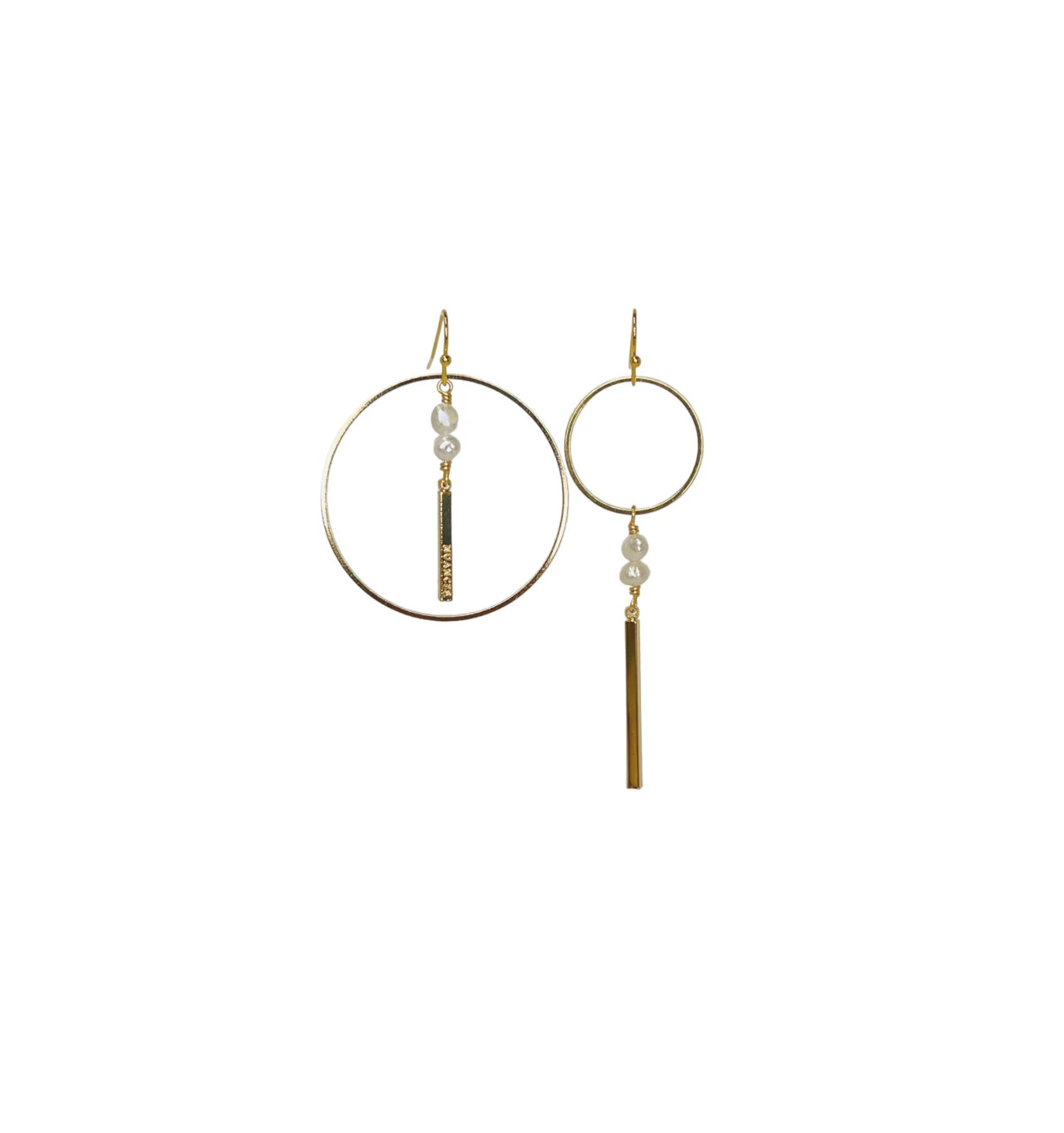 nuances-charlie-boucles d’oreilles-asymétrique-plaqué-or-bijoux totem