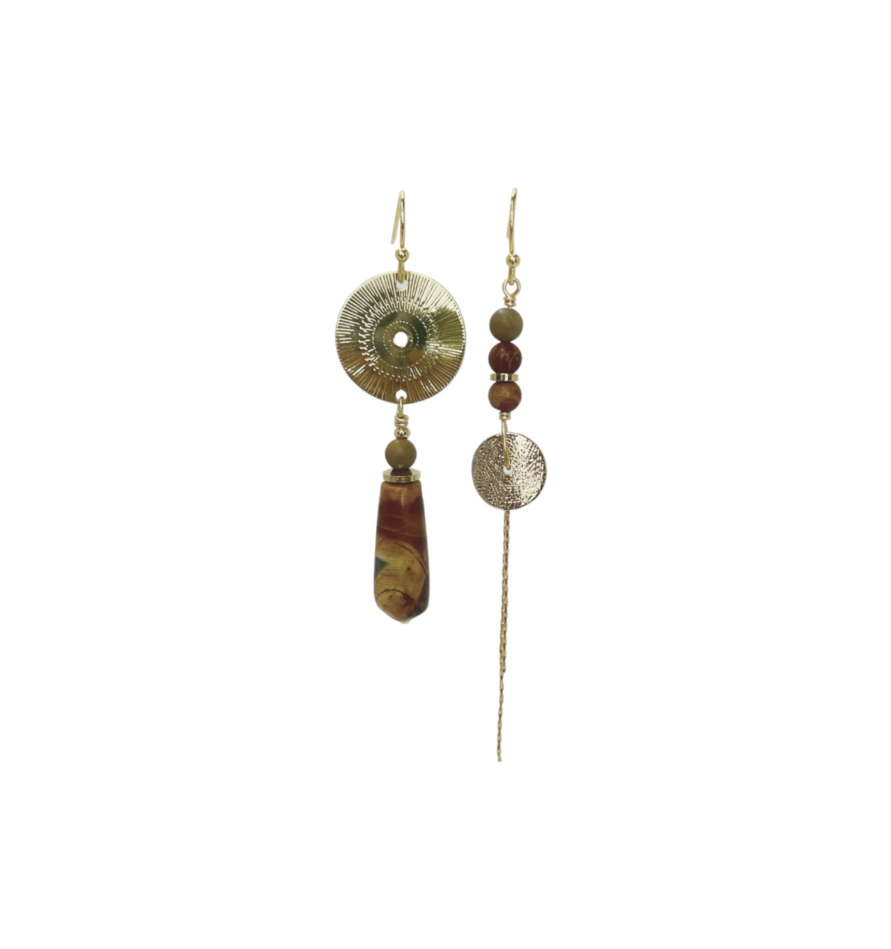 nuances-mariko-boucles d’oreilles-asymétrique-plaqué-or-bijoux totem