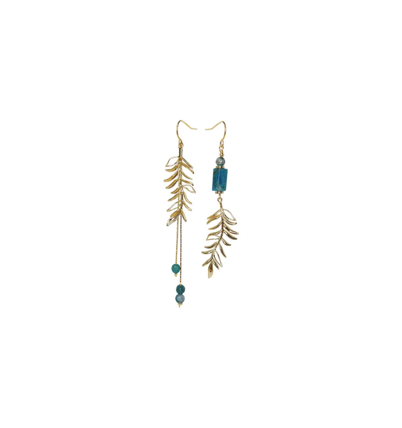 nuances-sérafine-boucles d’oreilles-asymétrique-plaqué-or-bijoux totem