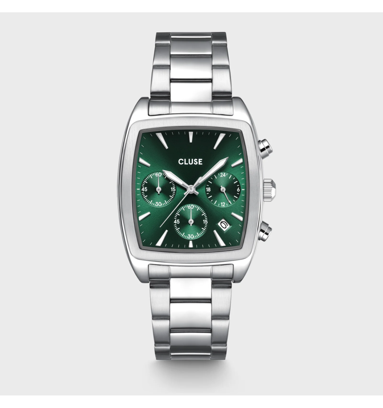 cluse-quartaut-montre-homme-acier-vert-chrono-bijoux totem
