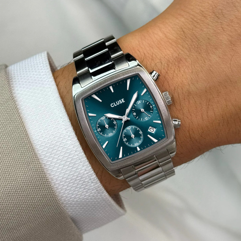 cluse-quartaut-montre-homme-acier-bleu-chrono-bijoux totem