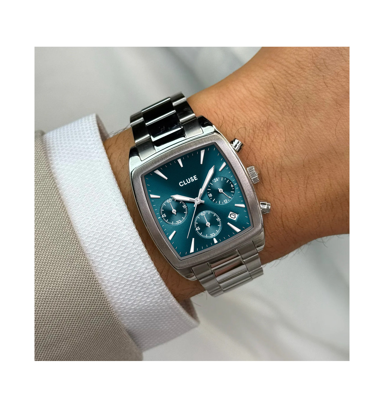 cluse-quartaut-montre-homme-acier-bleu-chrono-bijoux totem
