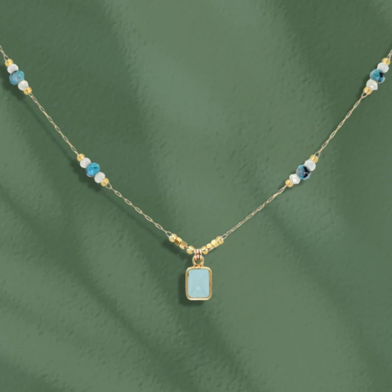 Collier Chiara Calcédoine, Marque Loetma | Bijoux Totem