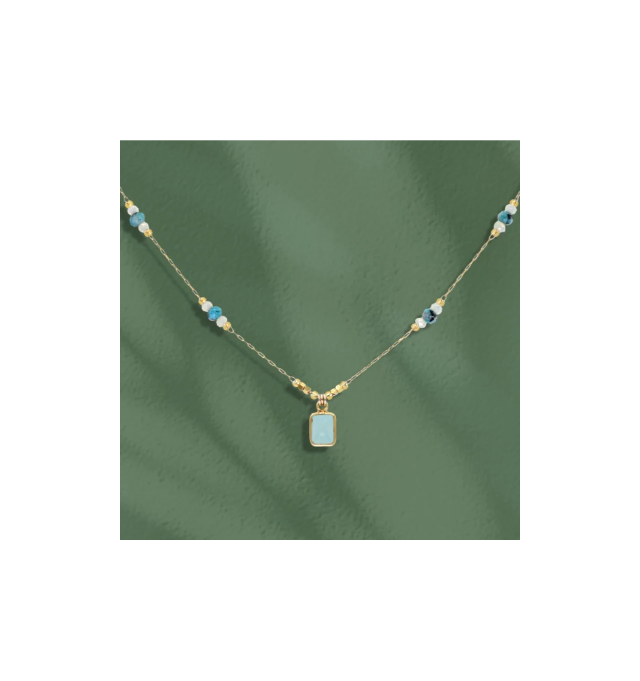 Collier Chiara Calcédoine, Marque Loetma | Bijoux Totem