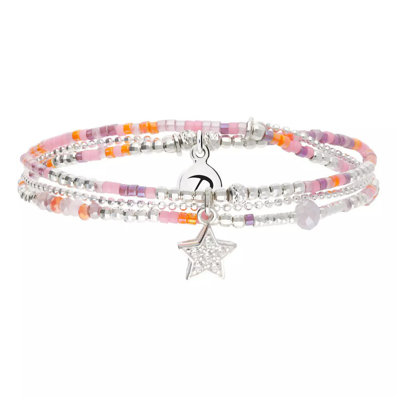 Bracelet Etoile Rose Violet, Marque Doriane bijoux | Bijoux Totem