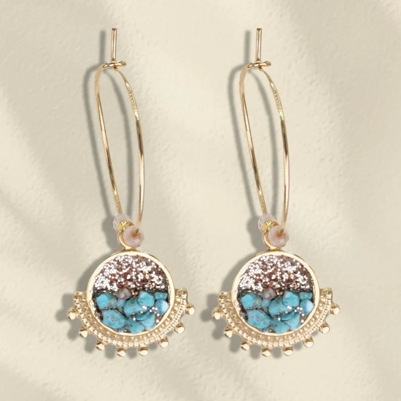 loetma-jasmine-boucles d’oreilles-créoles-turquoise-bijoux totem