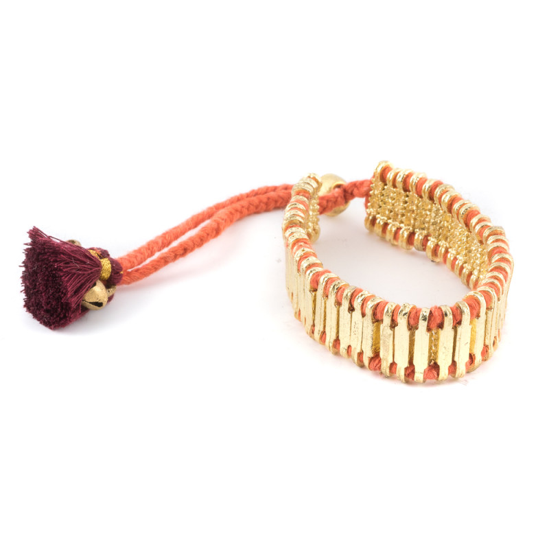 house-of-tuhina-doré-corail-bracelet-fantaisie-bijoux-totem.