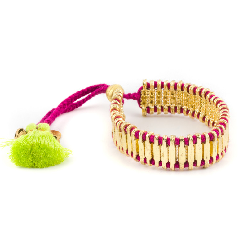 house-of-tuhina-doré-magenta-bracelet-fantaisie-bijoux-totem.
