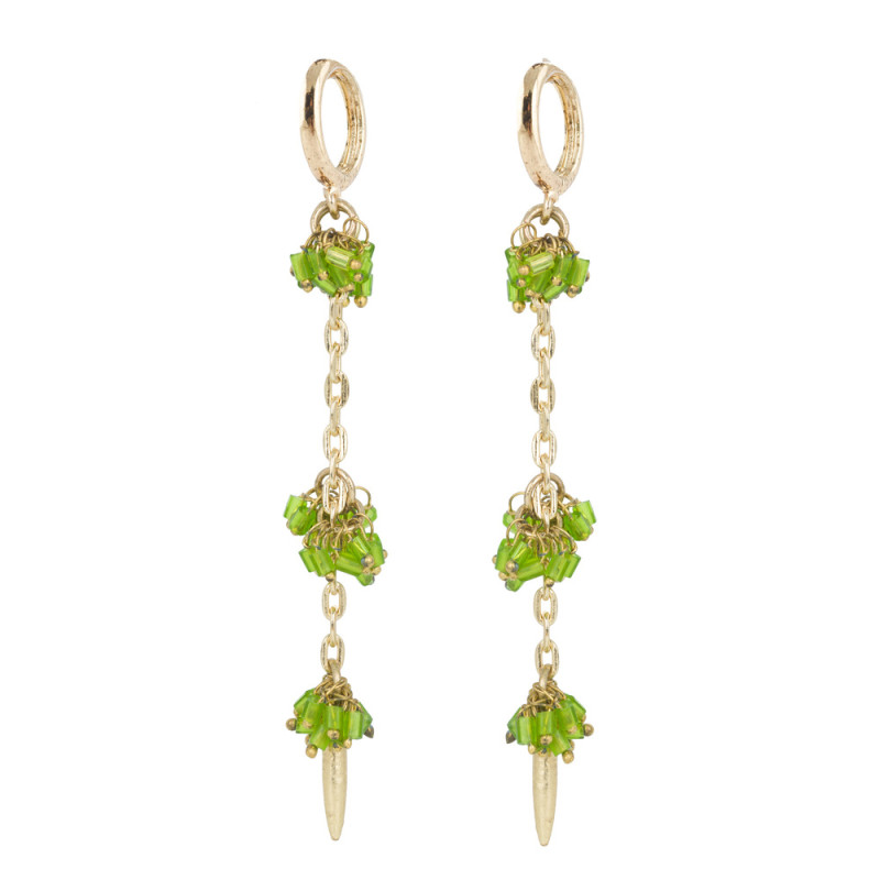 house-of-tuhina-créoles-boucles-d ’oreilles-dorées-vert-bijoux-totem.