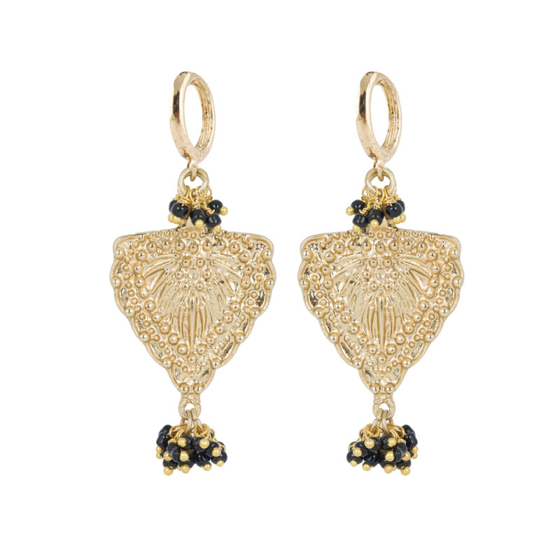 house-of-tuhina-créoles-boucles-d ’oreilles-dorées-noir-bijoux-totem.