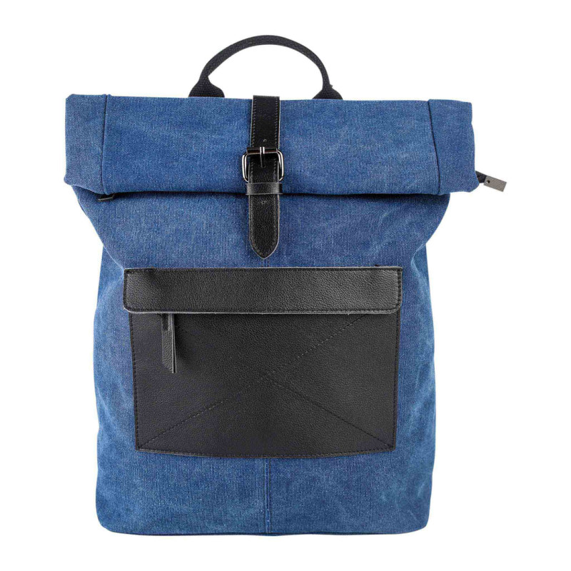 zede paris-bastille-bleu-sac-a-dos-cuir-toile-bijoux totem.