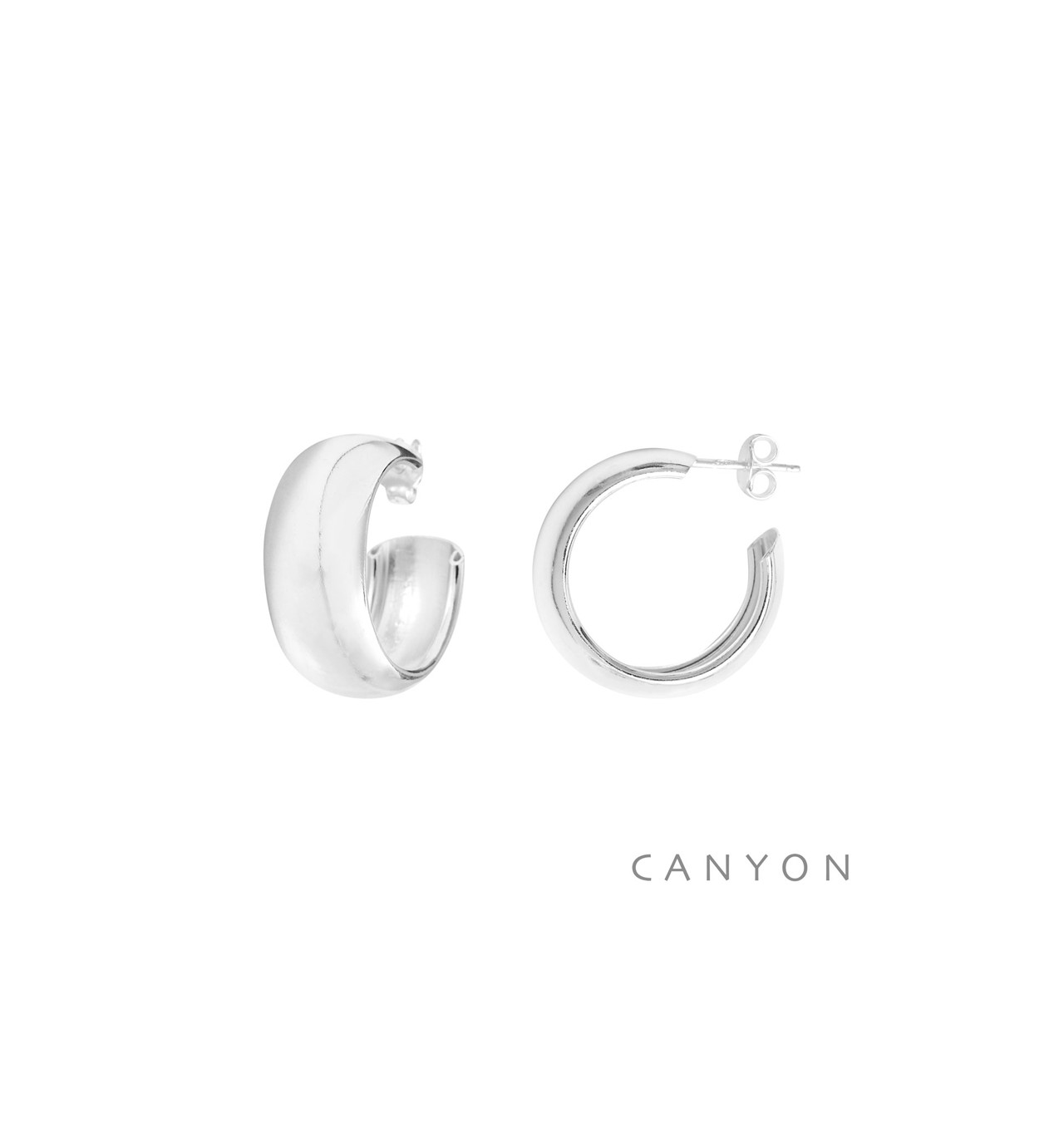 Bijoux Totem CANYON CANYON France Boucles d'oreilles Créoles Argent.