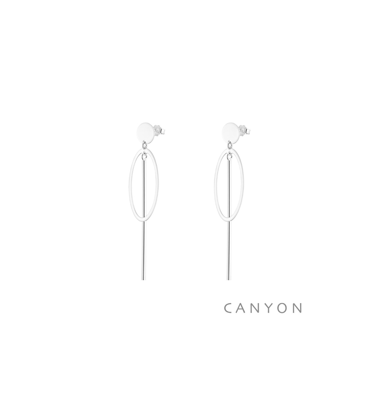 Bijoux Totem CANYON CANYON France Boucles d'oreilles Longues Argent.