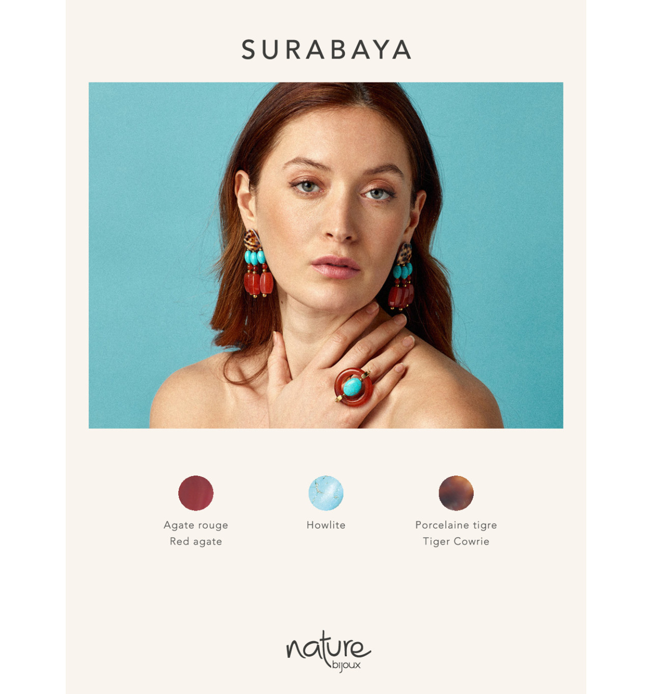 Bijoux Totem NATURE NATURE bijoux Boucles d'oreilles Puces Surabaya.