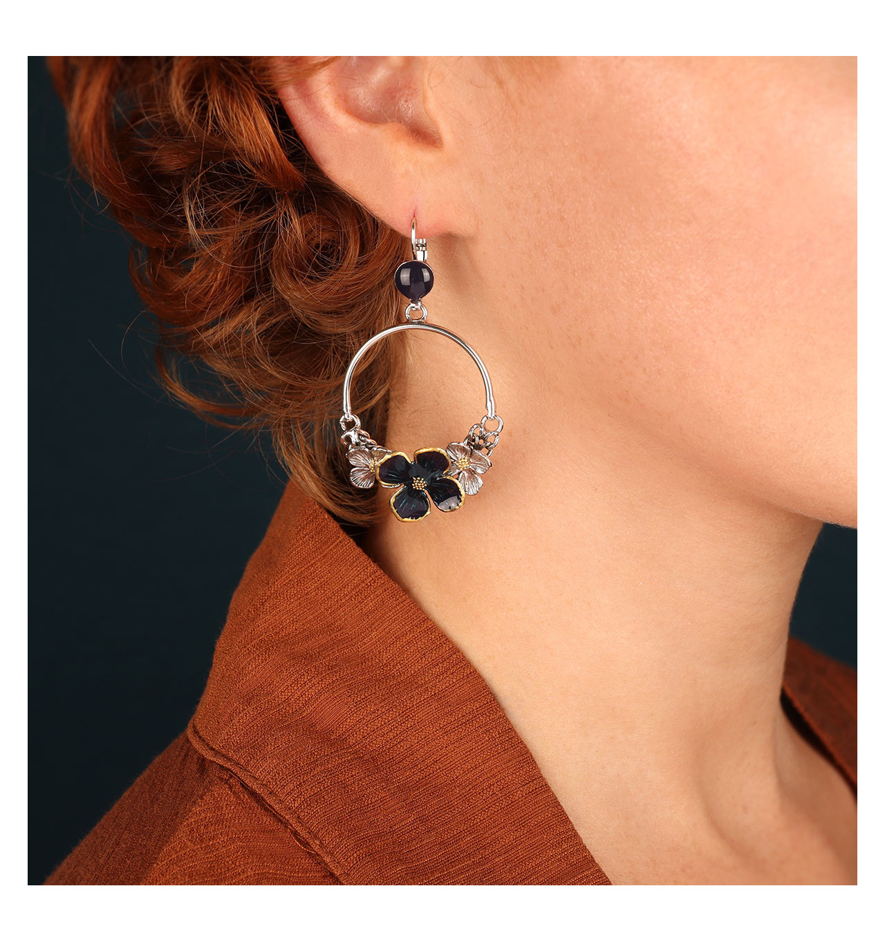 Bijoux Totem TARATATA TARATATA bijoux Boucles d’oreilles Dormeuses Hortensia.