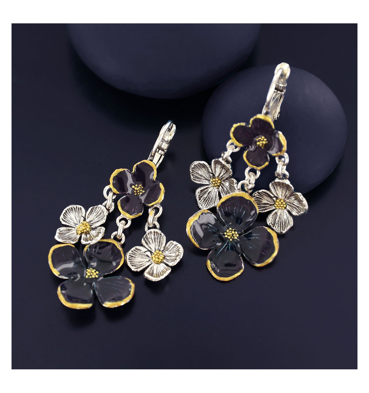 Bijoux Totem TARATATA TARATATA bijoux Boucles d’oreilles Dormeuses Hortensia.