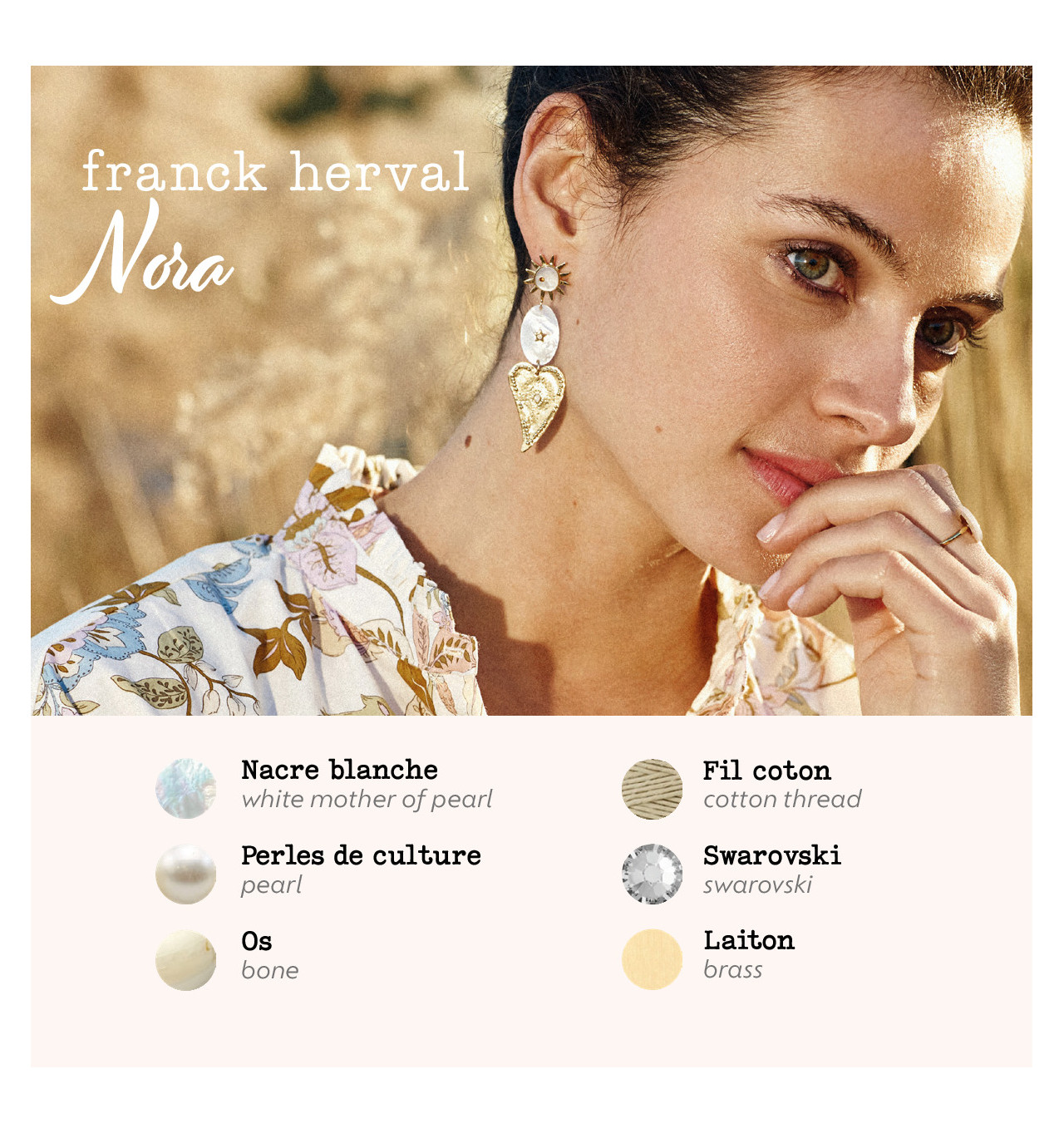 Bijoux Totem FRANCK HERVAL FRANCK HERVAL Boucles d’oreilles Dormeuses Nora.