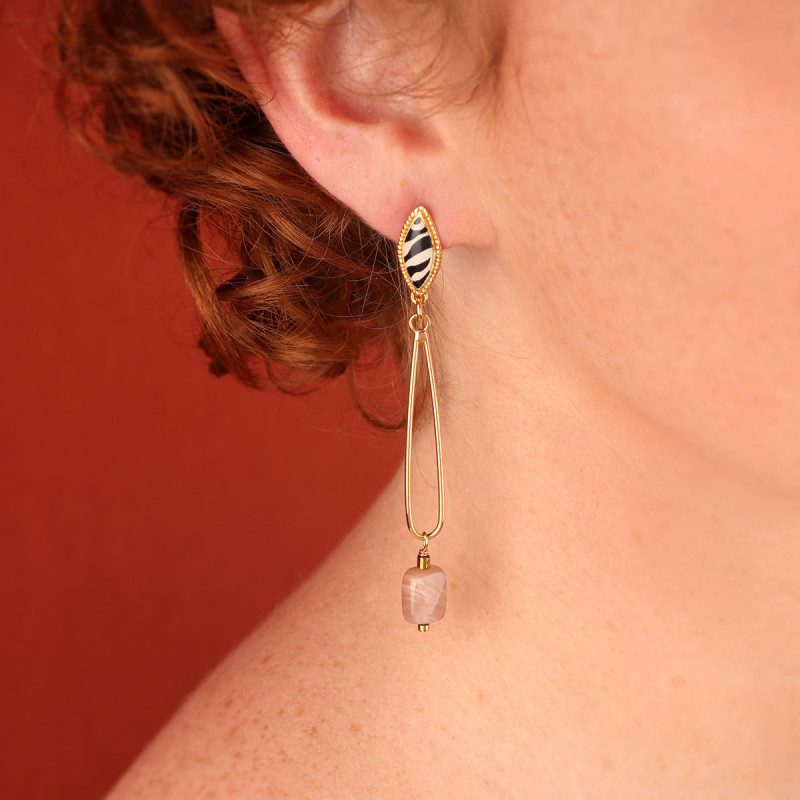 Boucles d'oreilles Zebra, Taratata bijoux | Bijoux Totem