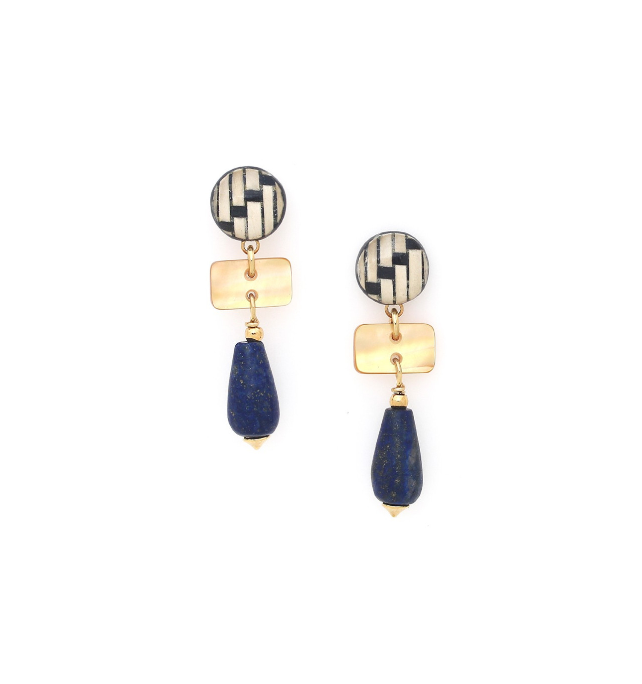 Bijoux Totem NATURE NATURE bijoux Boucles d'oreilles Poussoirs Madame Bogolan.