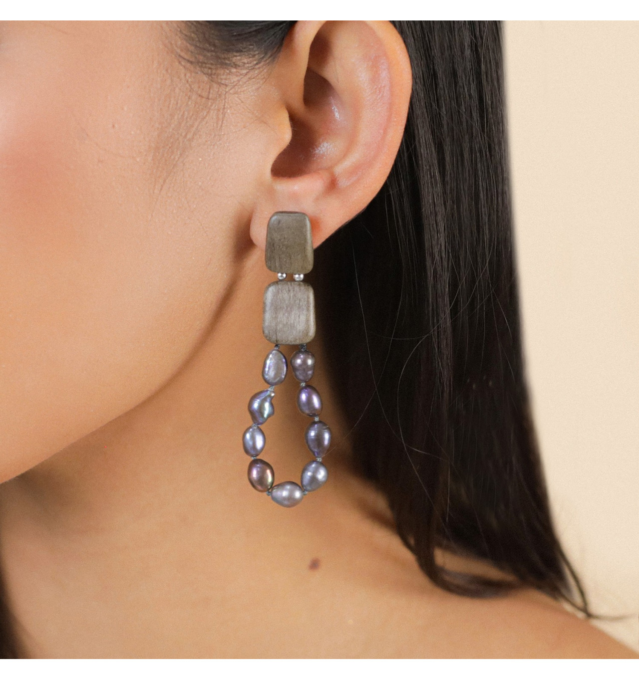 Bijoux Totem NATURE NATURE bijoux Boucles d'oreilles Poussoirs Pebble Beach.